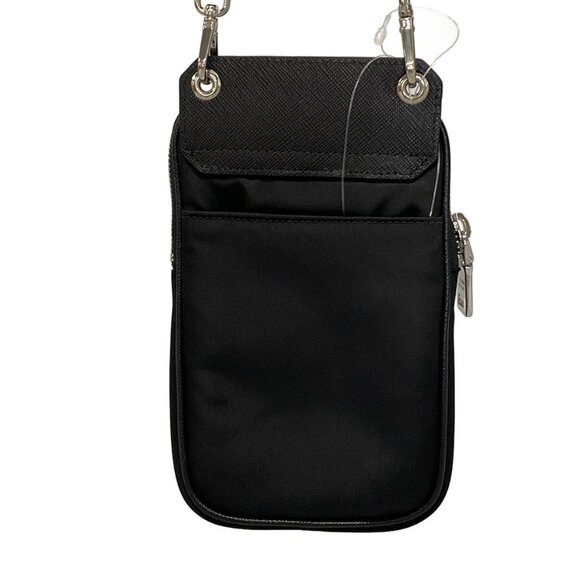 Auth PRADA - Black Yellow Nylon Rubber Saffiano Leather Shoulder Bag - Picture 2 of 16